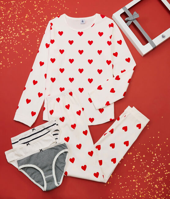 3er-Set Slips und ein Kinderpyjama aus Baumwolle für Mädchen variante 1