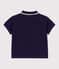 Kurz&auml;rmeliges Baby-Poloshirt aus einfarbiger Baumwolle blau SOIR