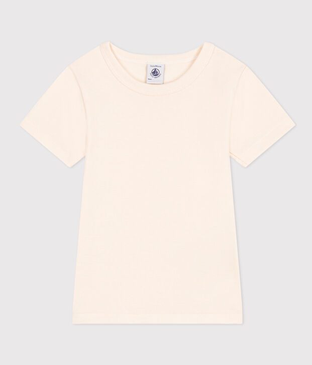 Kurz&auml;rmeliges T-Shirt aus Baumwolle naturfarben