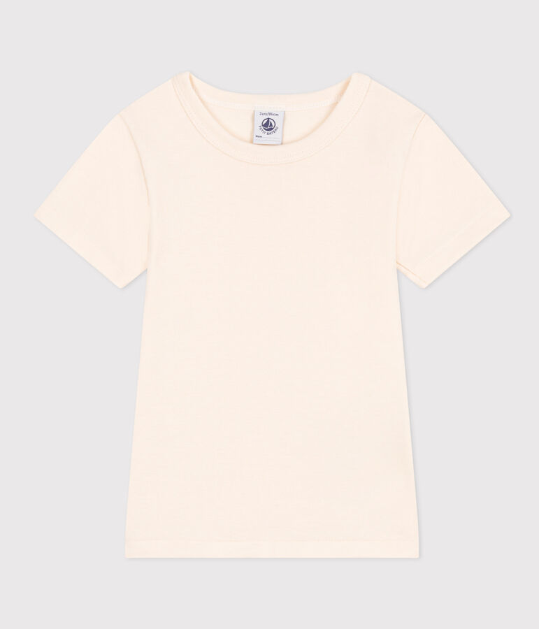 Kurz&auml;rmeliges T-Shirt aus Baumwolle naturfarben