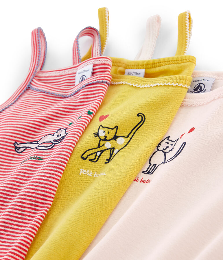 3er-Set Tr&auml;gerhemden f&uuml;r kleine M&auml;dchen vielfarbig