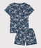 Kinder-Kurzpyjama aus Baumwolle mit Blumenmotiv für Mädchen INCOGNITO/ MARSHMALLOW