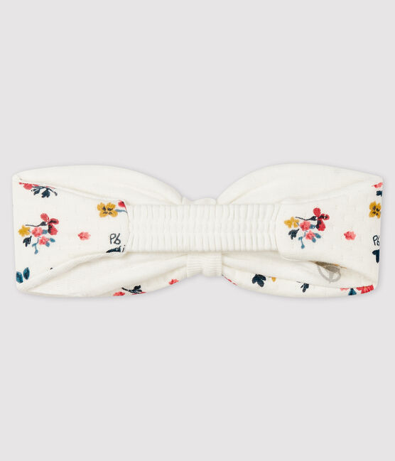 Geblümtes Baby-Haarband für Mädchen weiss MARSHMALLOW/weiss MULTICO