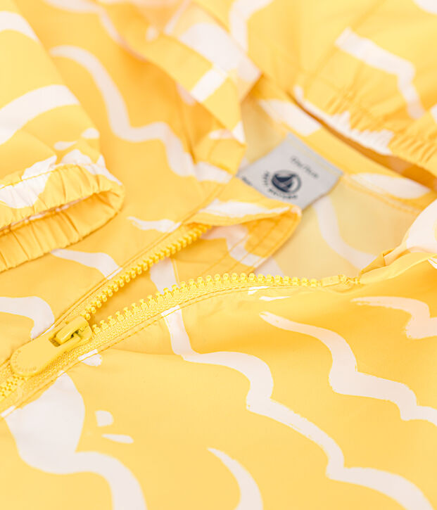 Baby-Windjacke mit UV-Schutz aus Polyester mit Haimotiven gelb/weiss