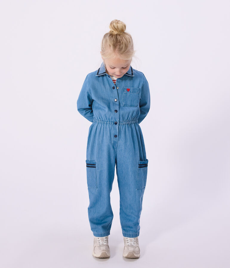 Langer Kinder-Overall aus Baumwolle blau DENIM CLAIR