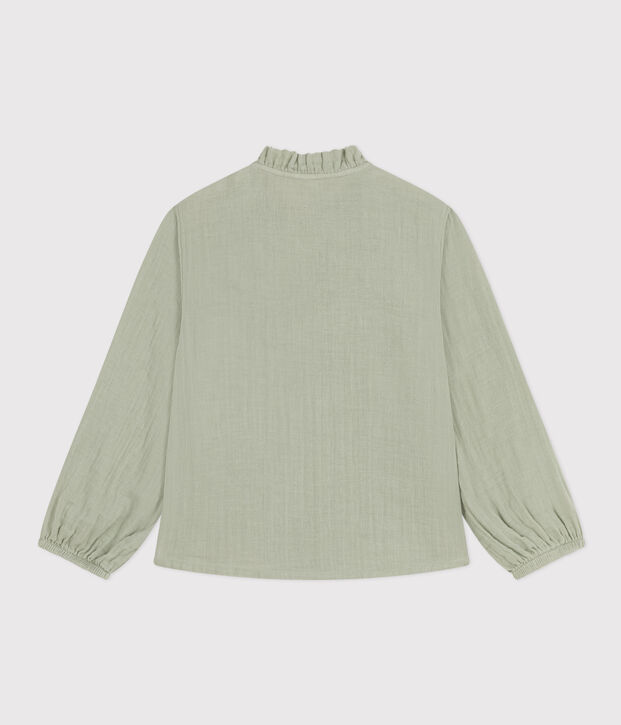 Kinder-Bluse aus Musselin f&uuml;r M&auml;dchen gr&uuml;n