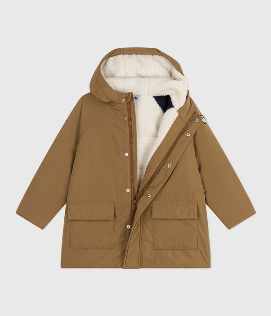 Kinder-Parka halblang und einfarbig braun ROCHE