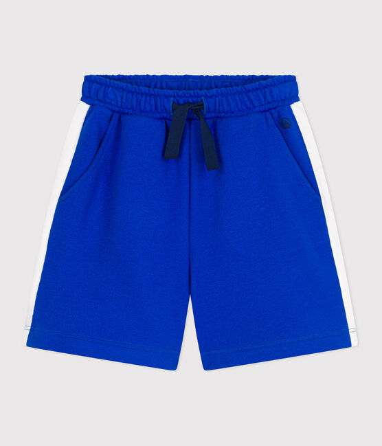 Kinder-Bermudashorts aus einfarbiger Baumwolle blau PERSE
