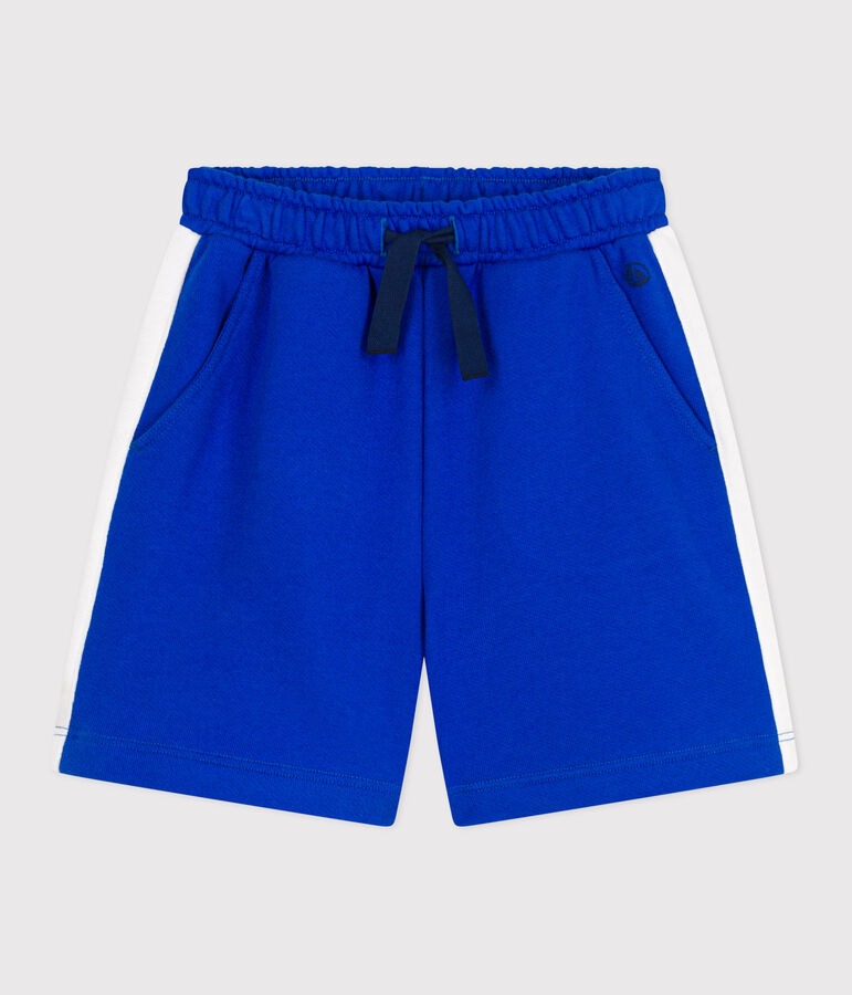Kinder-Bermudashorts aus einfarbiger Baumwolle blau