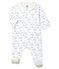 Baby-Strampler aus Doppeljersey für Jungen weiss MARSHMALLOW/weiss MULTICO