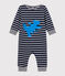 Baby-Langoverall für Jungen mit Streifen blau SMOKING/weiss MARSHMALLOW