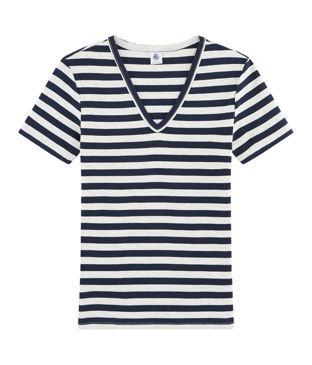 Damen-T-Shirt blau/grau