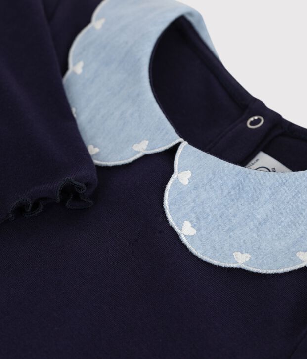 Lang&auml;rmeliges Kinder-Kleid aus zwei Stoffen SOIR
