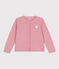 Kinder-Cardigan aus einfarbigem Molton rosa CHARME