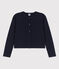 Damen-Cardigan aus dicker Baumwolle mit Druckknöpfen blau SMOKING