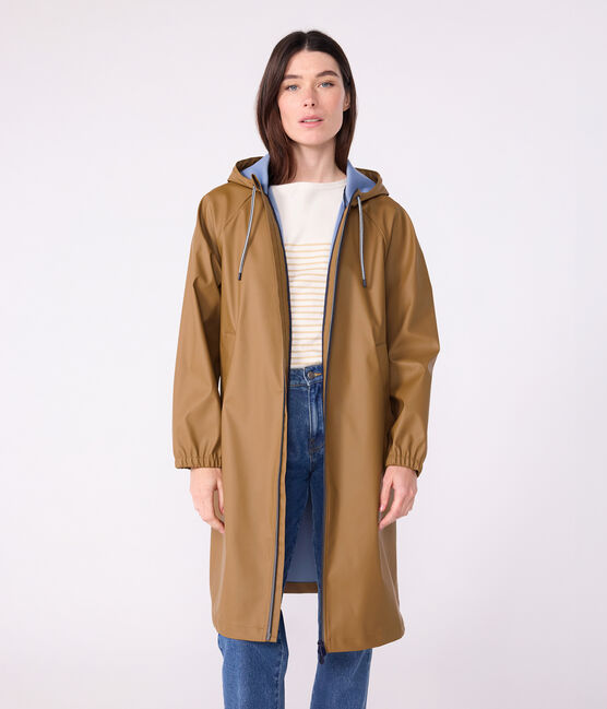 Lange Damen-Regenjacke mit zwei Farben braun ROCHE