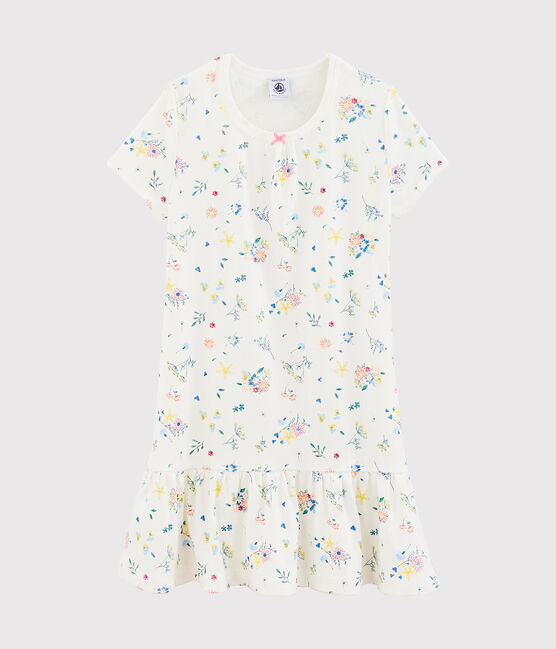 Nachthemd für Mädchen weiss MARSHMALLOW/weiss MULTICO