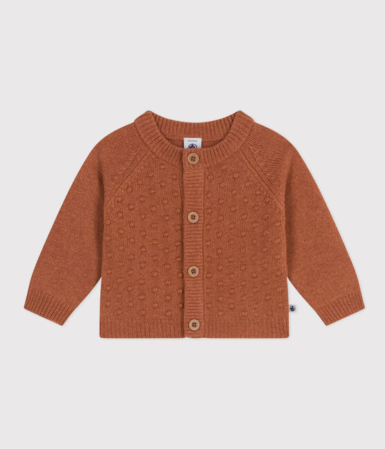 Baby-Cardigan aus Woll-/recyceltem Nylon braun ECUREUIL