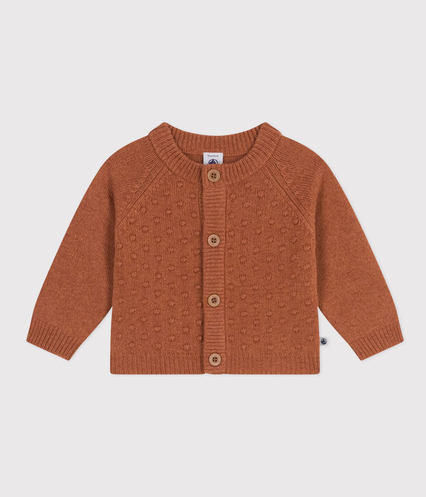 Baby-Cardigan aus Woll-/recyceltem Nylon braun