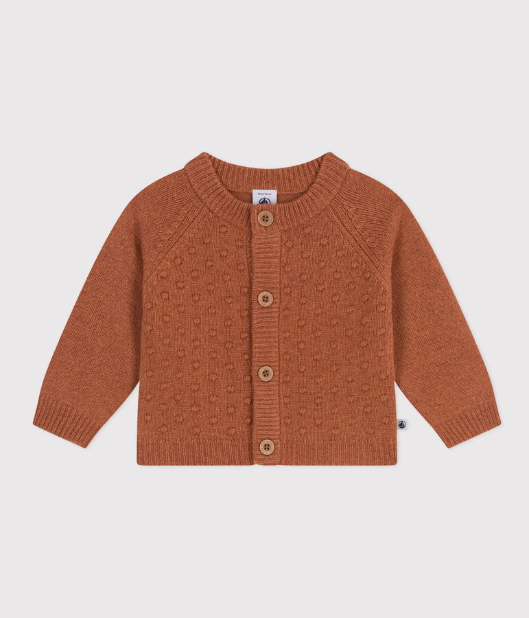 Baby-Cardigan aus Woll-/recyceltem Nylon braun