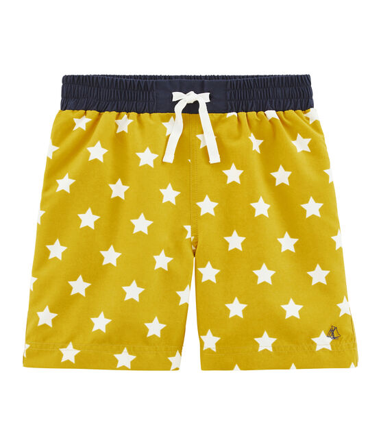 Strandshort Jungen gelb BAMBOO/weiss MARSHMALLOW