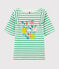 Kurzärmeliges Kinder-T-Shirt aus Jersey für Mädchen grün ALOEVERA/weiss MARSHMALLOW