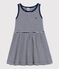 Gestreiftes Kinderkleid aus Baumwolle für Mädchen blau MEDIEVAL/weiss MARSHMALLOW