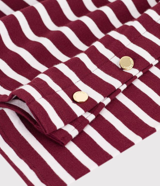 Damen-Streifenshirt Marini&egrave;re aus Baumwolle rot/weiss