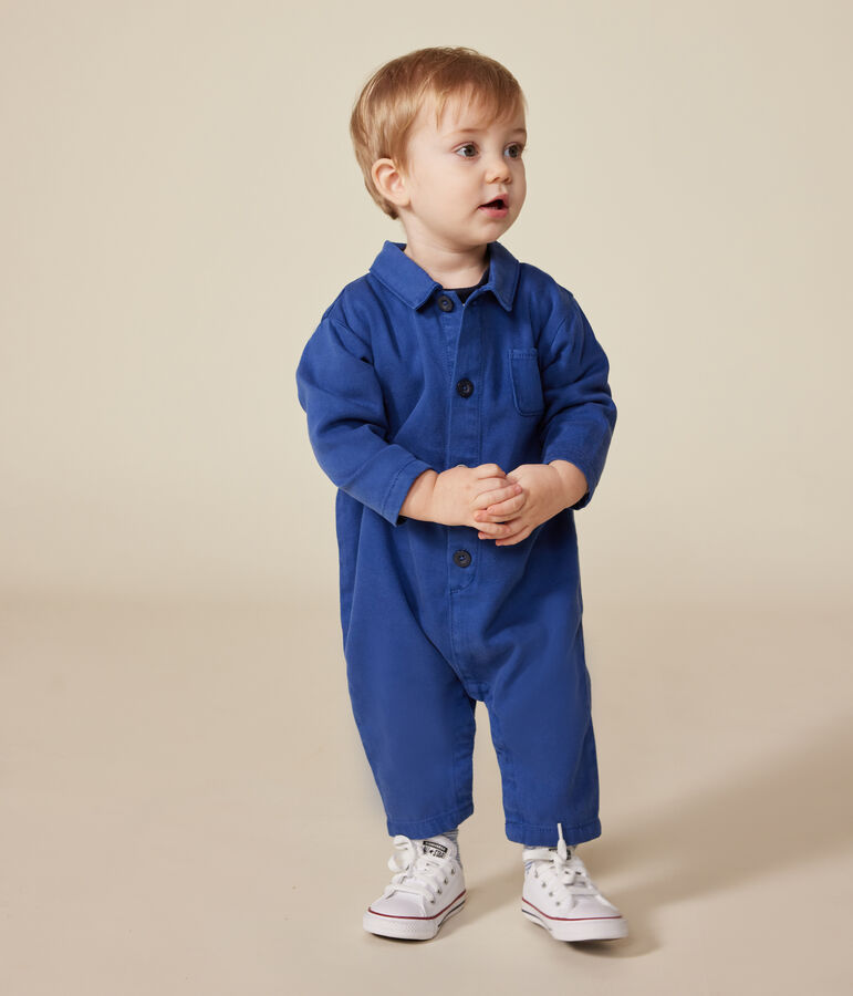 Langer Baby-Overall aus Lyocell-Baumwolle blau