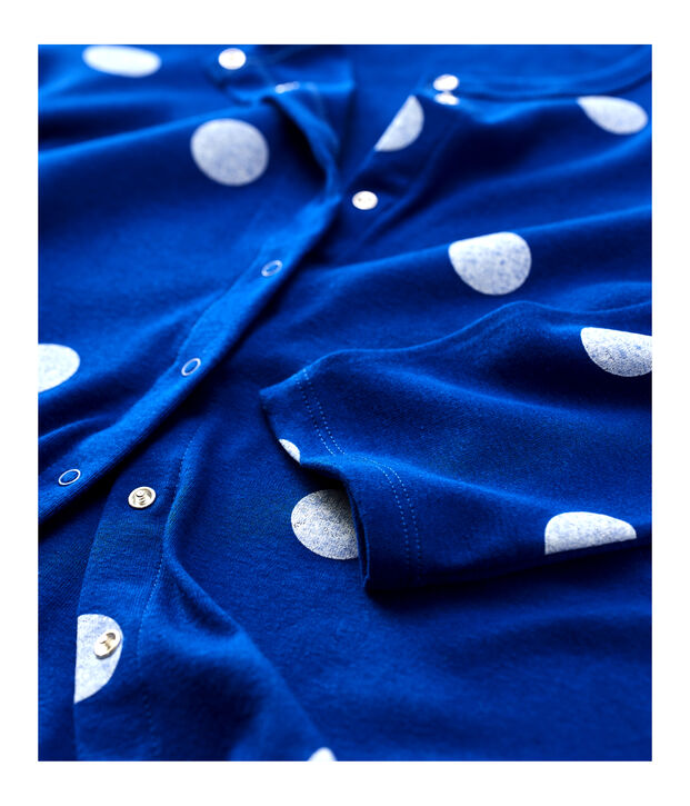 Cardigan aus Baumwolle/Leinen mit Aufdruck f&uuml;r Damen blau/weiss