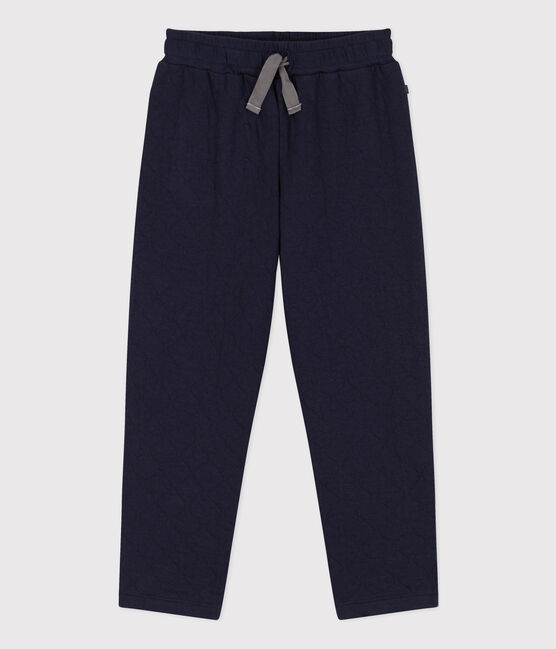 Kinderhose aus gestepptem Doppeljersey für Jungen blau SMOKING