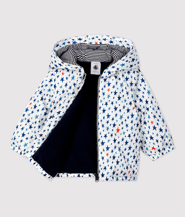 Warme Baby-Windjacke weiss/vielfarbig