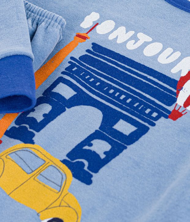 Kinder-Pyjama aus Nicki mit Paris-Motiv blau