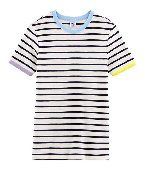 Ikonisches Damen-T-Shirt weiss/blau