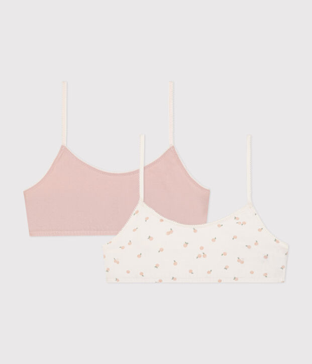 2er-Set Kinder-Bustier aus Baumwolle und Elastan vielfarbig