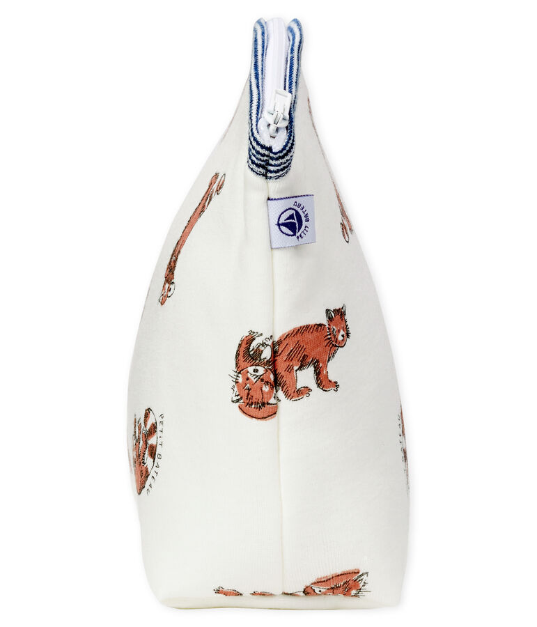 T&auml;schchen aus Rippstrick weiss/rot/vielfarbig