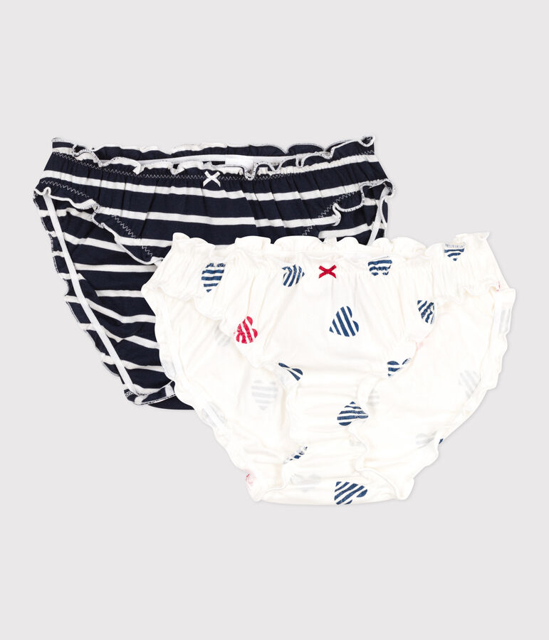 2er-Set Damen-Slips aus Baumwolle mit Herzmotiv vielfarbig