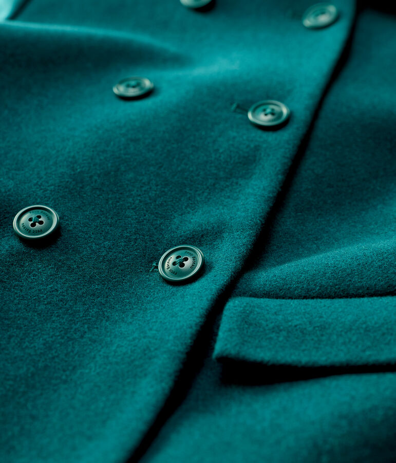 Kinder-Mantel aus Wollstoff f&uuml;r M&auml;dchen gr&uuml;n