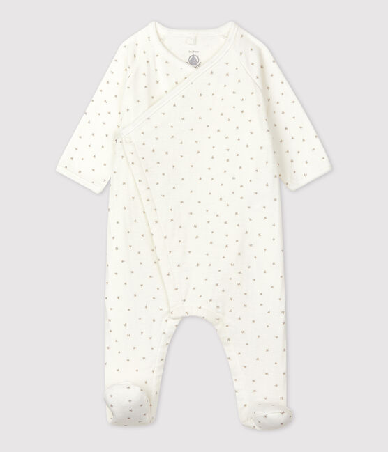 Baby-Strampler aus Bio-Baumwolle weiss MARSHMALLOW/weiss MULTICO
