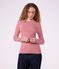 Lang&auml;rmeliges Damen T-Shirt aus Baumwolle mit Streifen rot/weiss