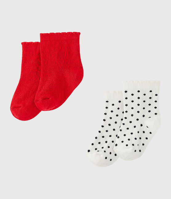 Baby-Mädchen-Socken im 2er-Set weiss LOT