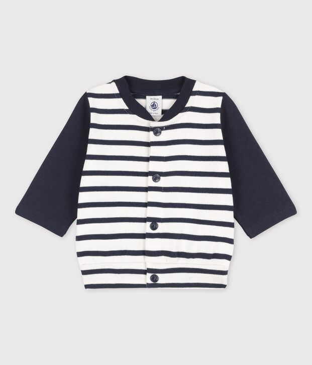 Baby-College-Jacke aus Jersey weiss/blau
