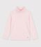 Kinder-Rollkragenshirt aus Baumwolle mit Streifen rosa/rosa