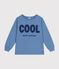 Langärmeliges Kinder-T-Shirt aus feinem Jersey für Jungen blau BEACH