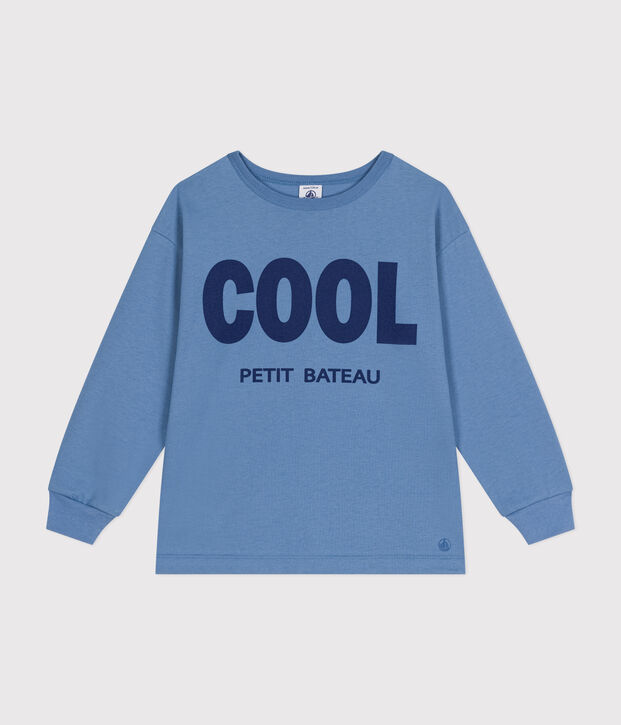 Lang&auml;rmeliges Kinder-T-Shirt aus feinem Jersey f&uuml;r Jungen blau