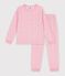Kinder-Pyjama aus gemustertem Nicki rosa/vielfarbig
