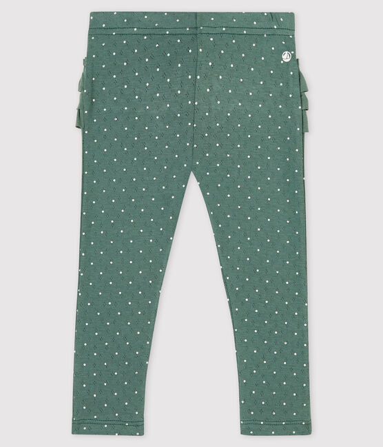 Bedruckte Baby-Leggings aus Baumwolle für Mädchen grün VALLEE/weiss MARSHMALLOW