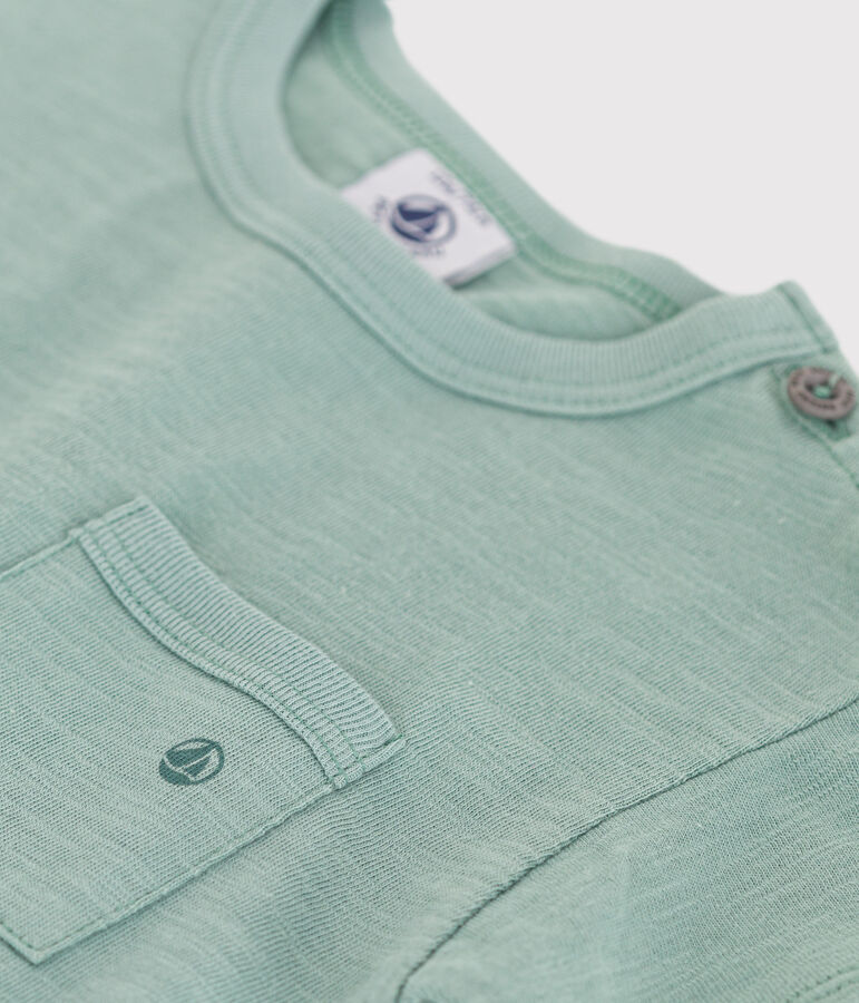 Kurz&auml;rmeliges Baby-T-Shirt aus einfarbiger Baumwolle gr&uuml;n