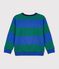 Kinder-Sweatshirt aus Baumwolle mit Streifen blau/gr&uuml;n