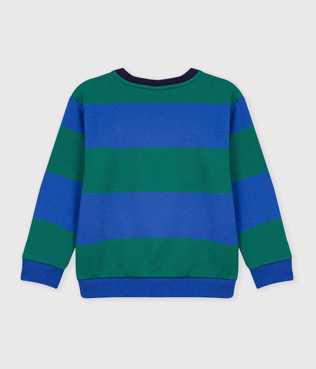 Kinder-Sweatshirt aus Baumwolle mit Streifen blau/gr&uuml;n